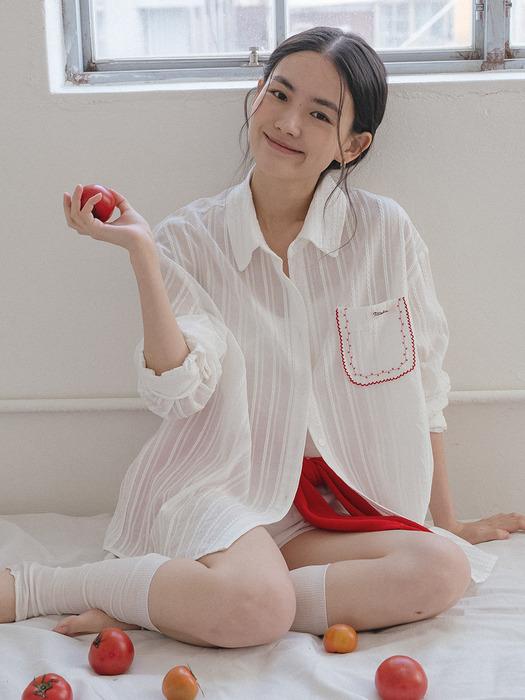 [단독판매]Pocket stitch point shirt [TISU05SH01]_Ivory