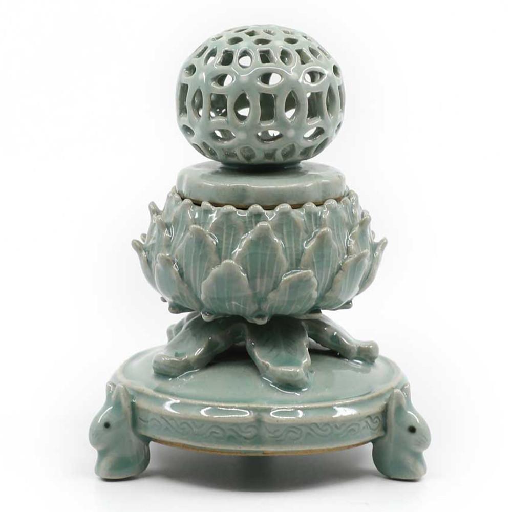 청자 투각 칠보 향로