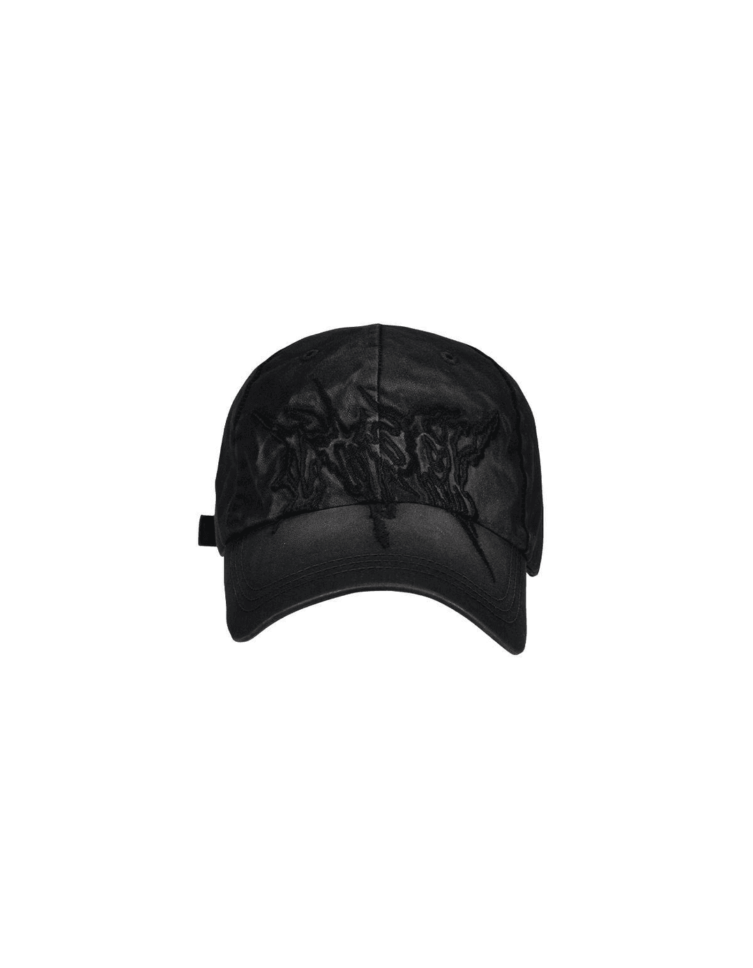 BLEACHED DYED GRAFFITI LOGO BALL CAP_BLACK