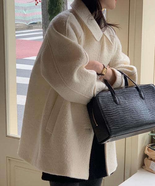 미뉴에트 [울 70%] Wies half coat (2color)