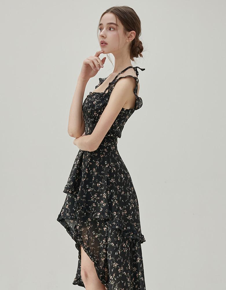 라플렌 스트랩 언발란스 원피스