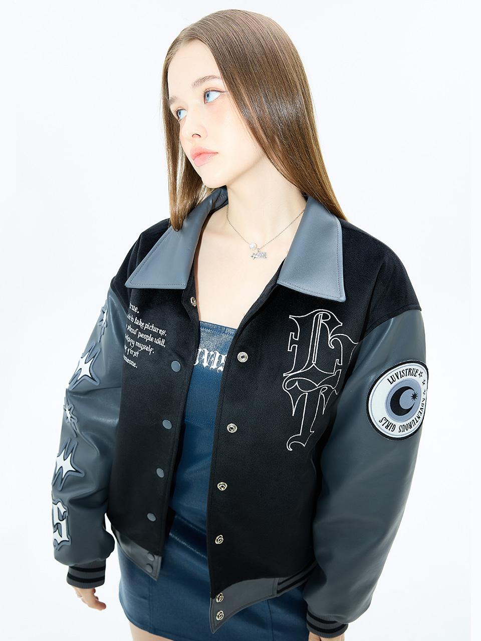 MZ LVT VARCITY JACKET(CHARCOAL)