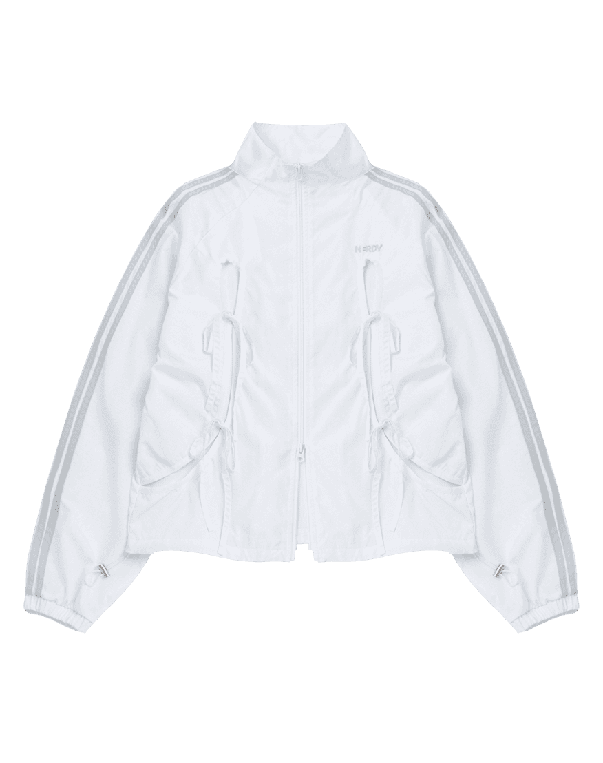 우먼스 리본 타이 윈드브레이커 화이트
