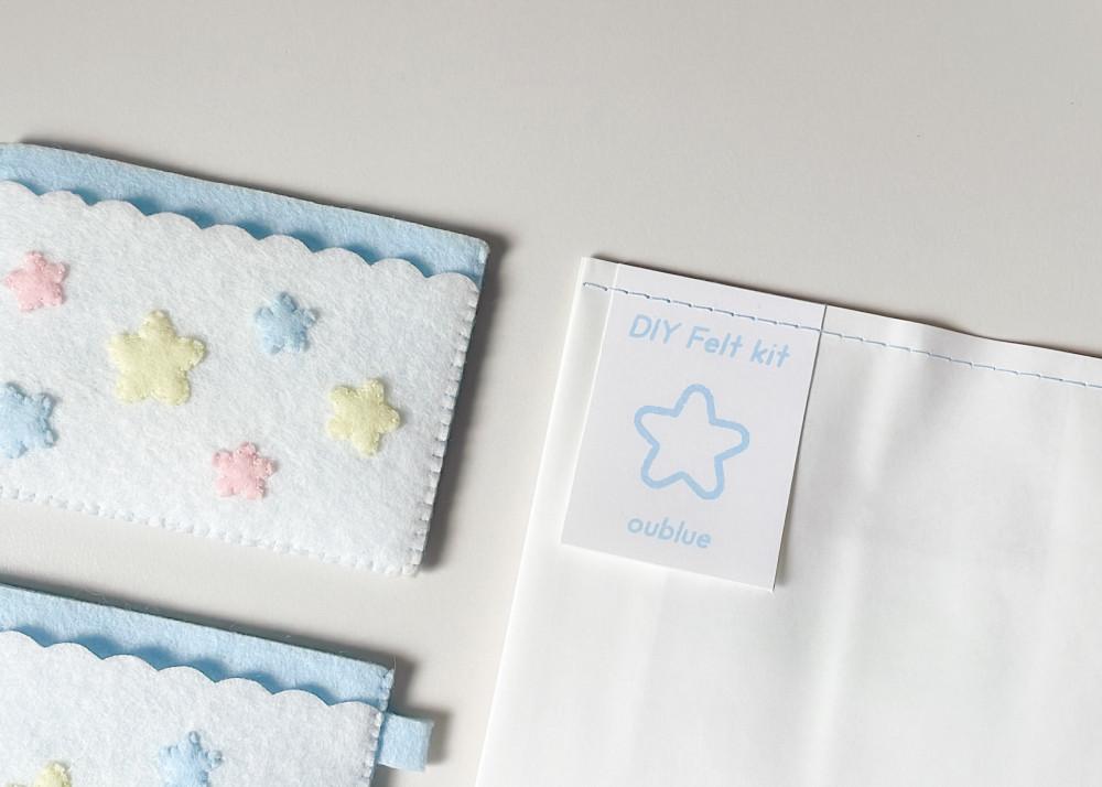 DIY 키트 귀여운 펠트 별 카드지갑 만들기 핸드메이드 바느질 초보용 동영상 취미