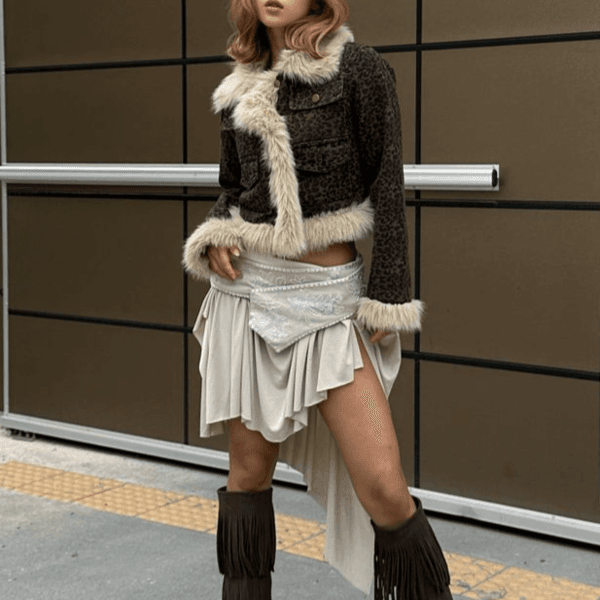 Leopard Quilted Fur Jacket