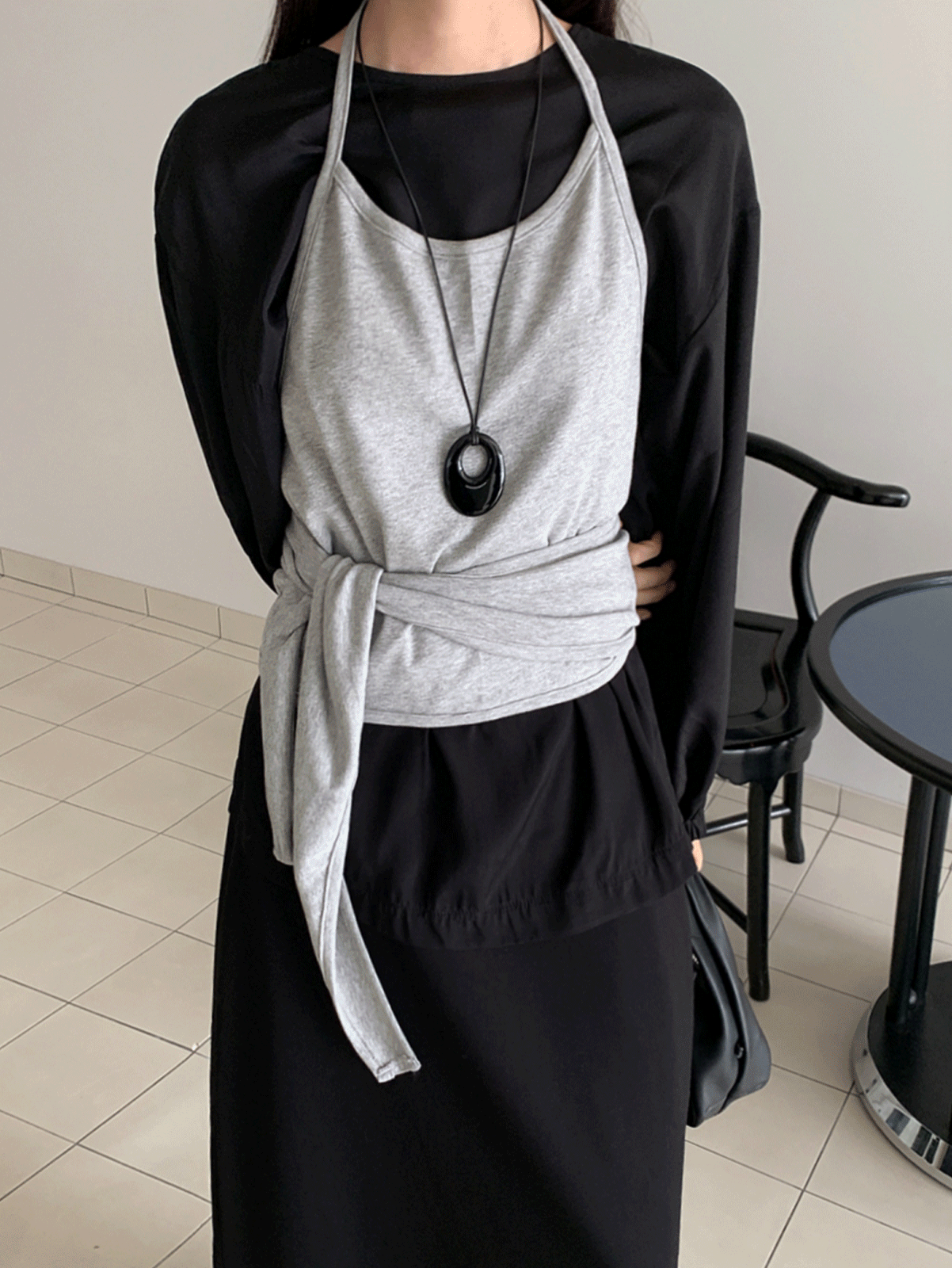 어리틀빗 replay halter wrap top (4color)