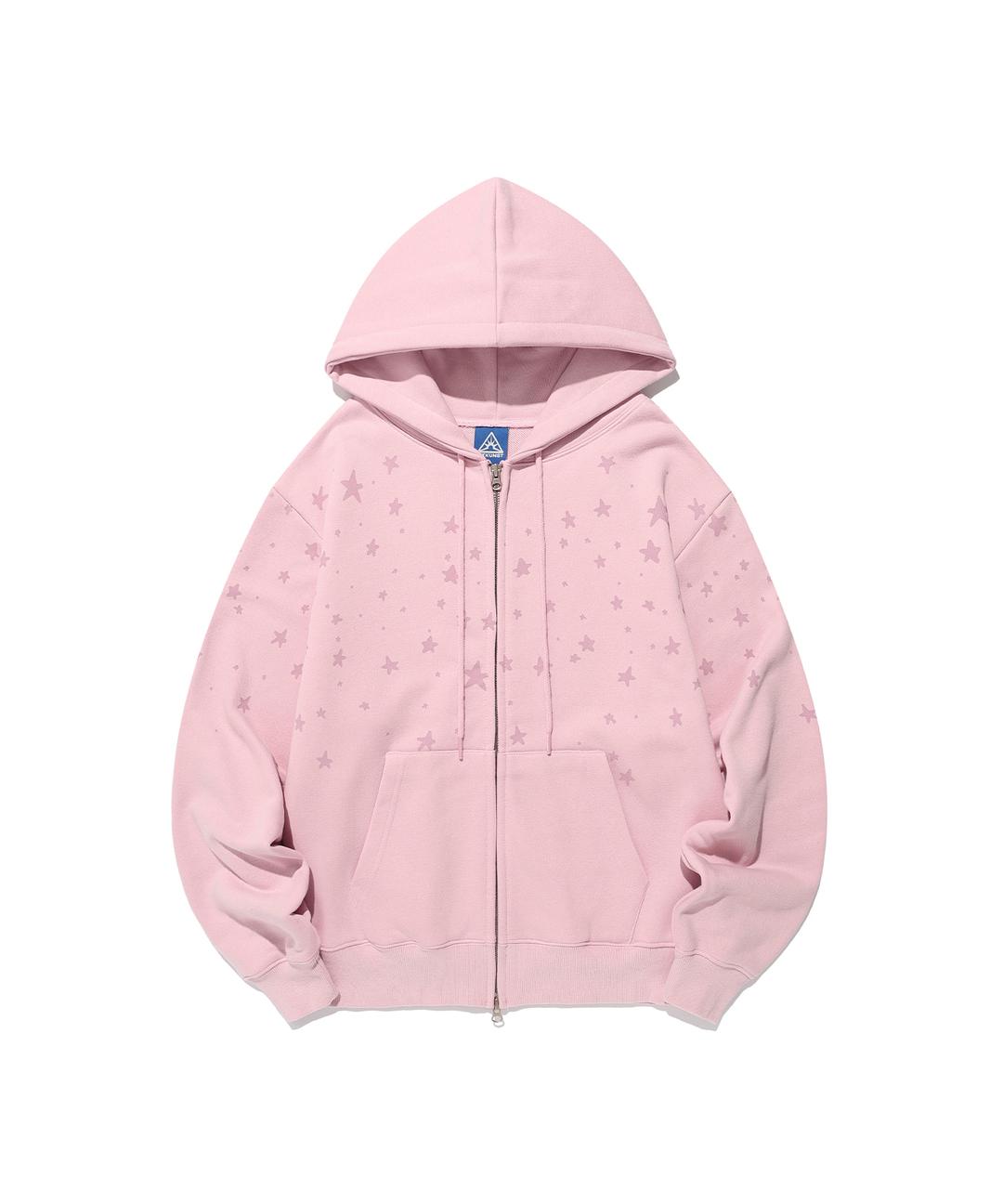 star scatter hood zip up_pink