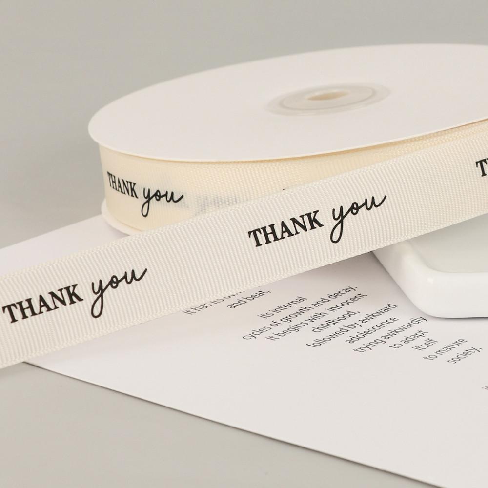 리본 끈 레터링 화이트땡큐