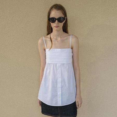 [클렛] 탑 플리츠 슬리브리스 화이트 TOP PLEATS SLEEVELESS WHITE