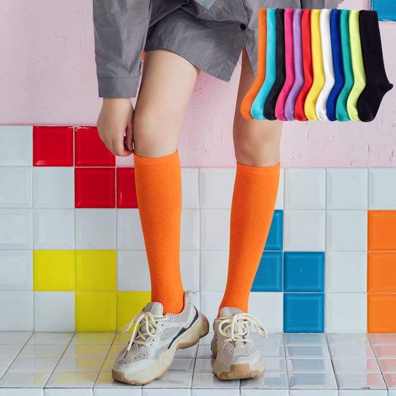 고운발 예쁜 여성양말 골프 강렬한 컬러 니삭스 긴양말 3켤레세트