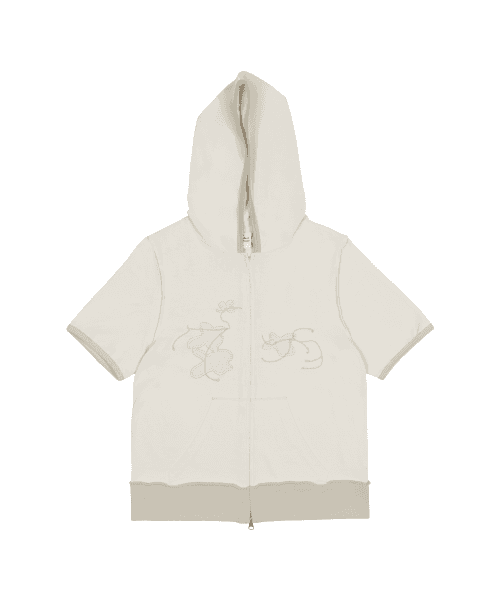 TCM needle half zip-up (beige)