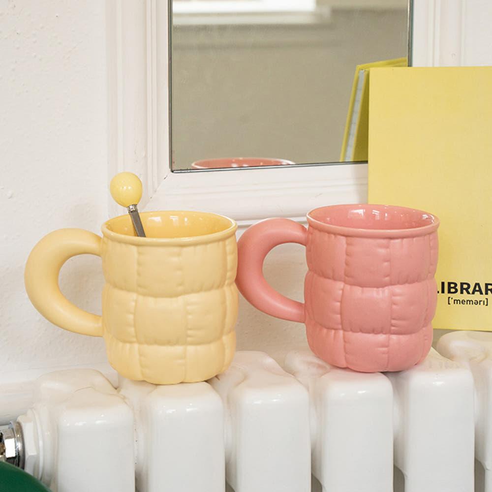 패딩 머그컵 2color 홈카페 머그잔 300ml 500ml