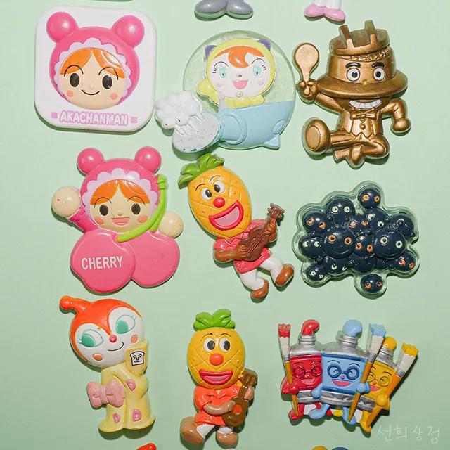 3개세트 빈티지 귀여운 호빵맨 냉장고 마그넷 자석 고전 문구 D 짤랑이 주먹밥맨