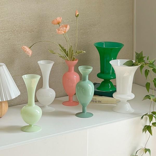 오팔린 빈티지 글라스 화병 3종