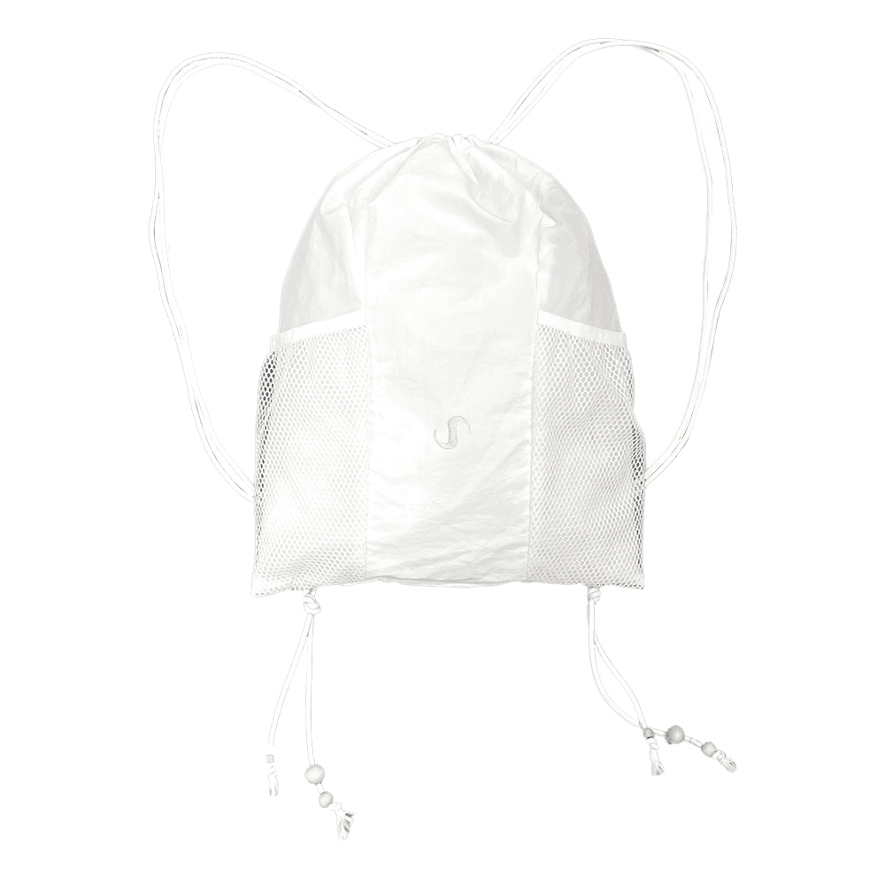 (6/29 Restock, 순차배송)Mesh Pocket String Gym Sack / White