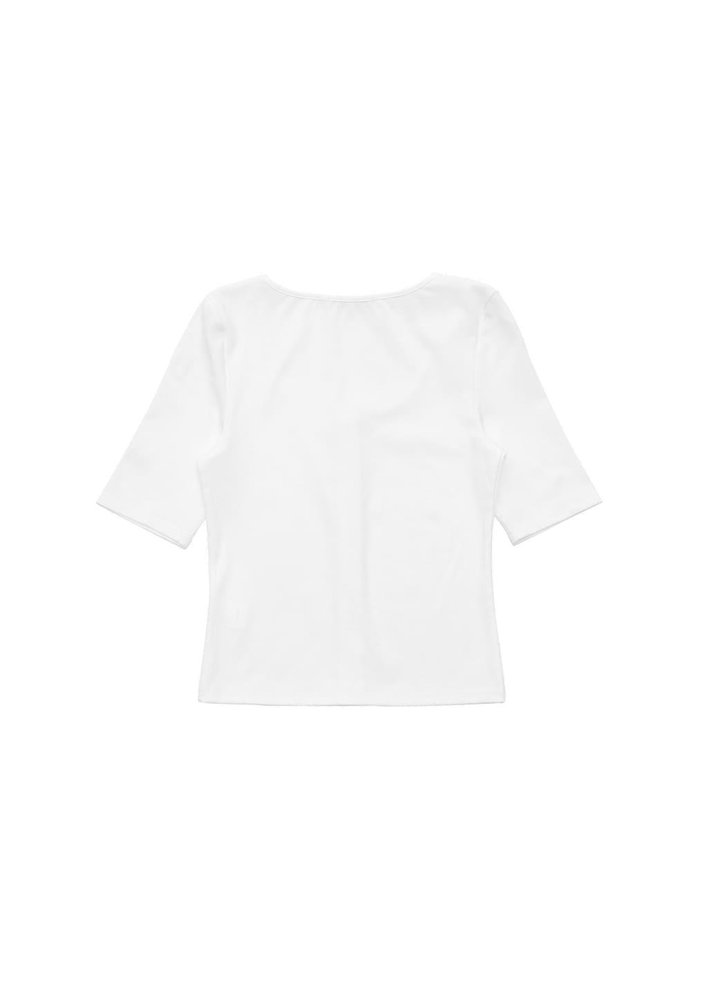 ribbed button cardigan top set, white