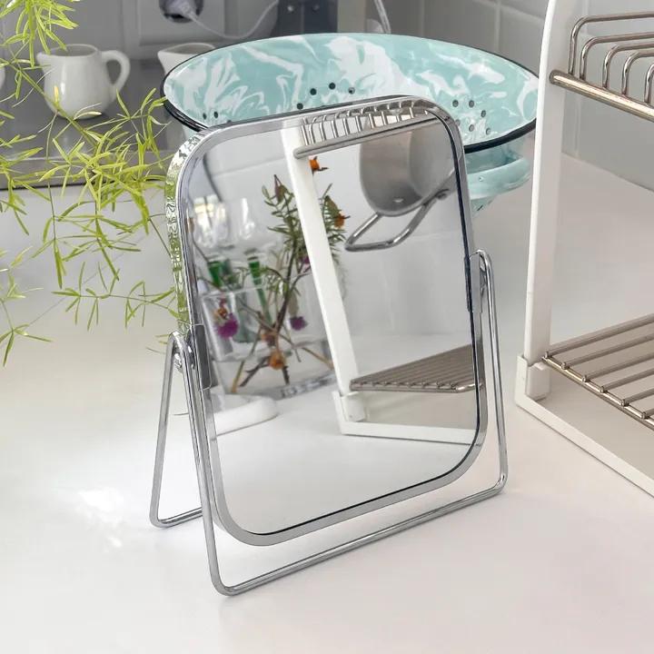 실버 미러 스탠드 탁상거울 화장대 책상 거울 원룸 테이블 양 면미러 미드센추리