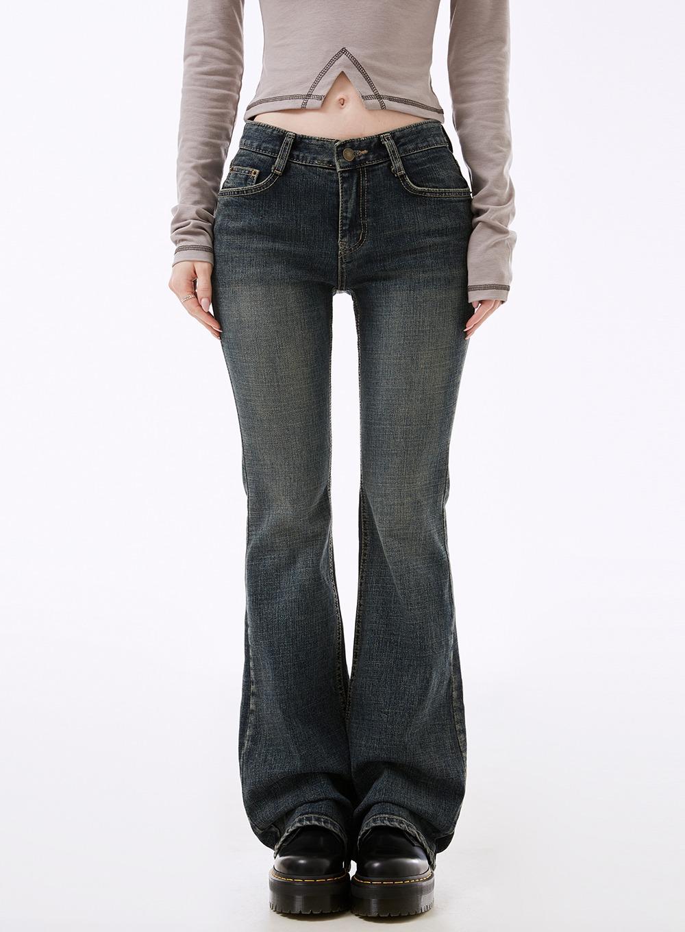 레브링 로우라이즈 부츠컷 데님팬츠