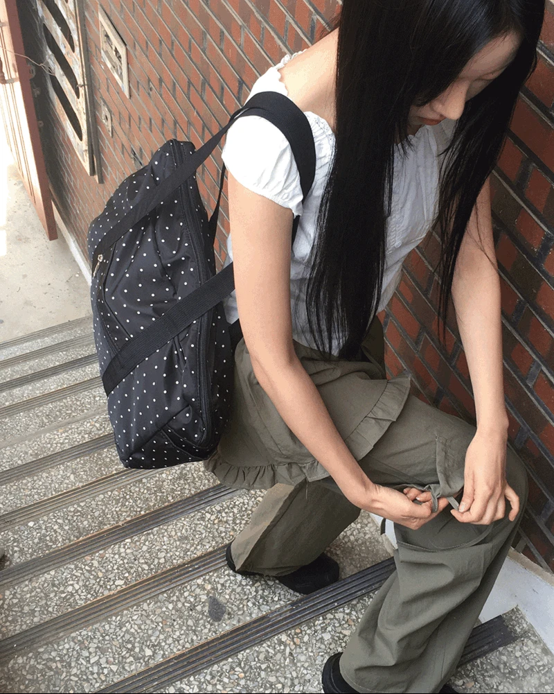 [수납👍] 큐지 빅 땡땡이 도트 숄더백