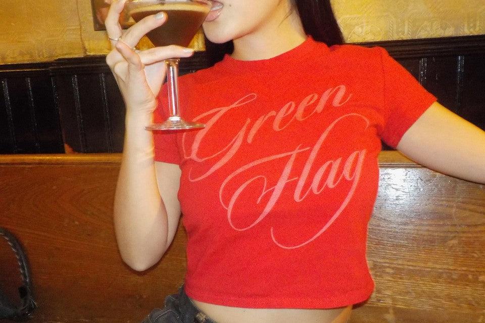 Green Flag Baby Tee - XS
