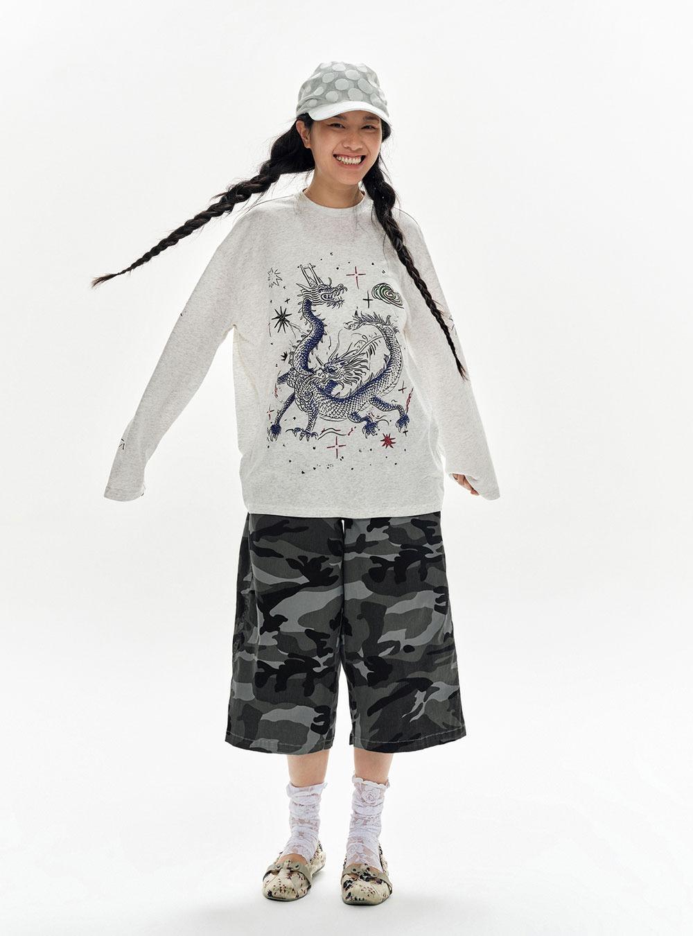 Street Dragon Print T-Shirt