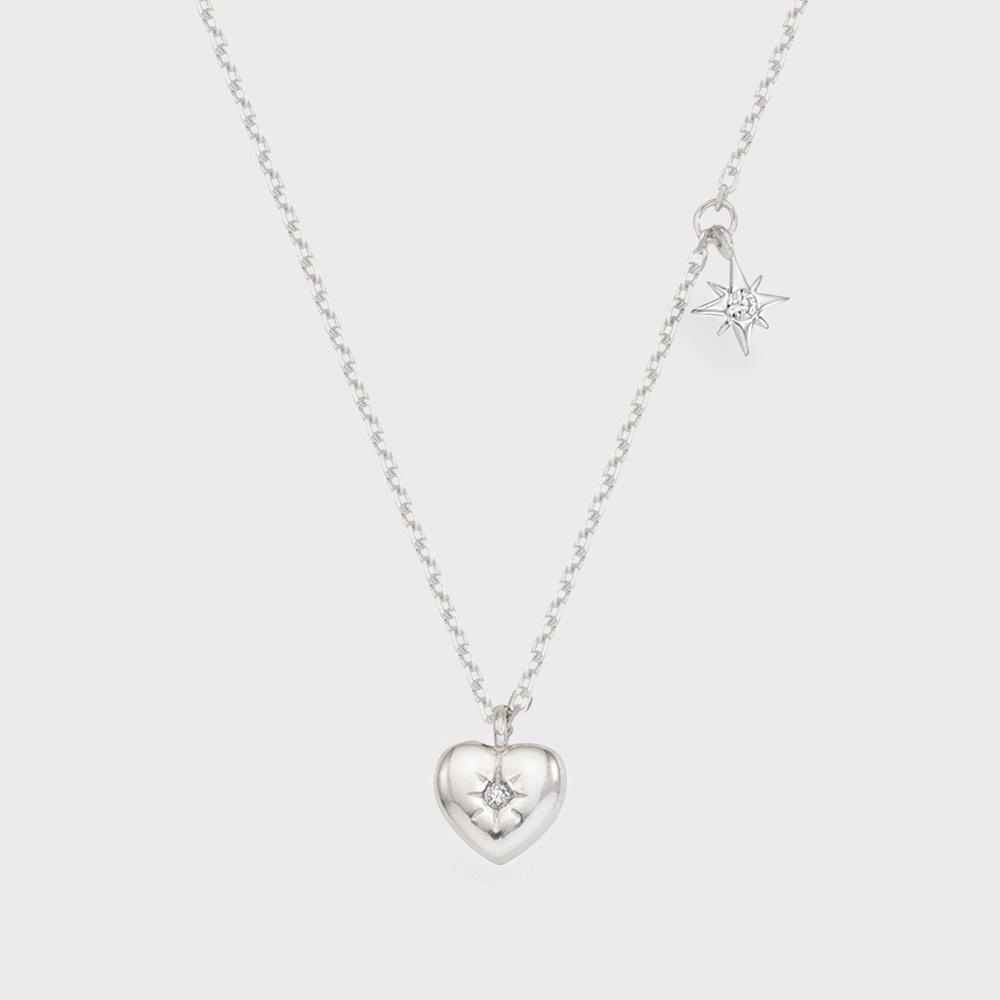 [29단독][silver925] heart in star necklace