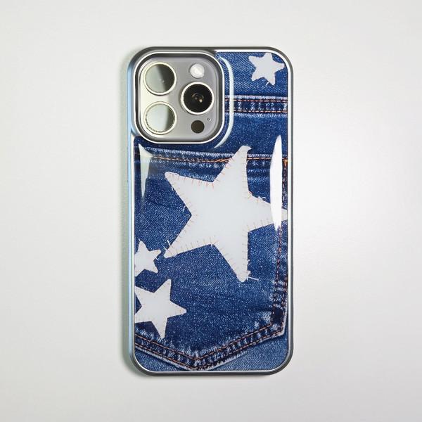 Patched Star Pocket Denim Case Heritage Blue (SV_Epoxy/MagSafe Glass)
