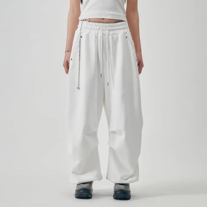 Double-Tucked Set-up Pants [ White ]