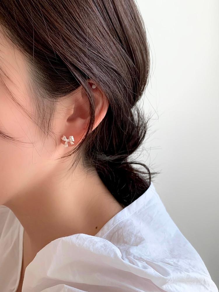 (silver925) berry ribbon earring 리본 귀걸이 은 귀걸이