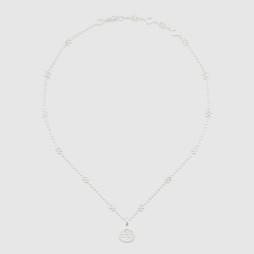 인터로킹 G 실버 목걸이