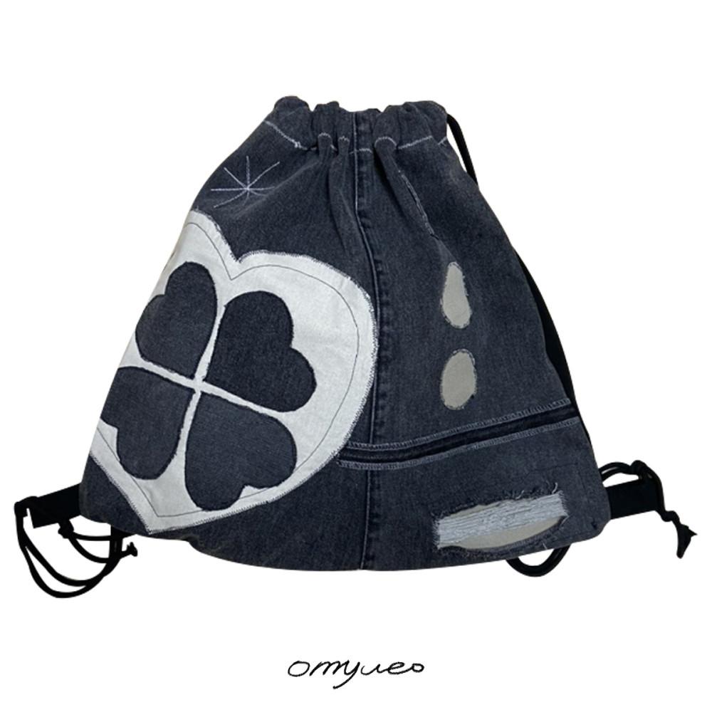 흑청 네잎클로버 스트링백