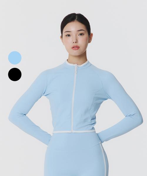 우먼즈 크롭 래쉬가드 집업 (2color)