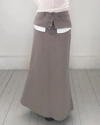 mermaid cotton layered skirt