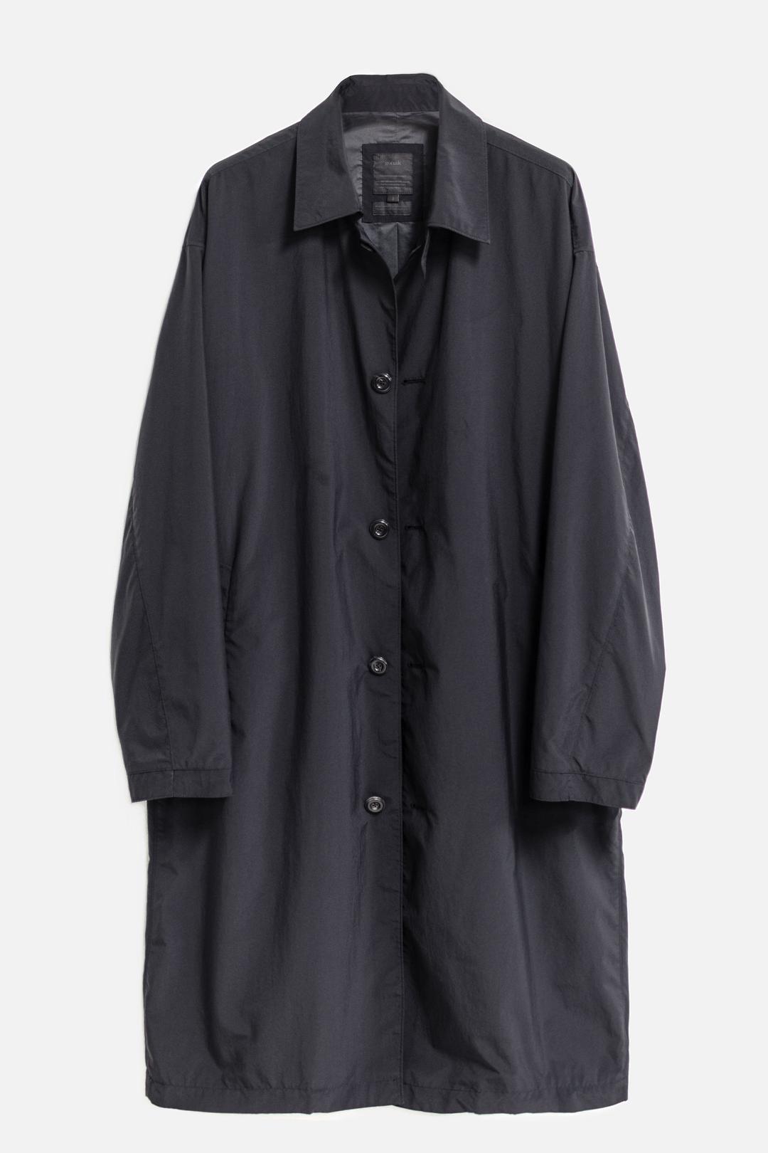 tab collar coat - black