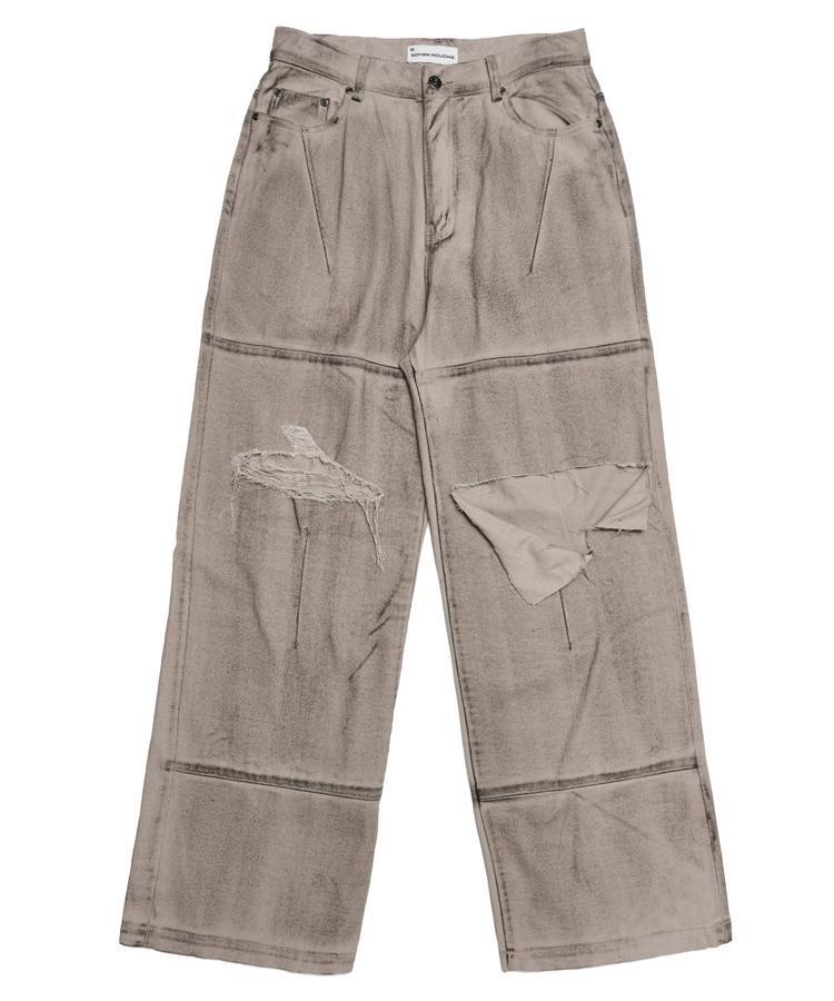 [SCHISMINDUCING] RIPPED BIKER PANTS MUD