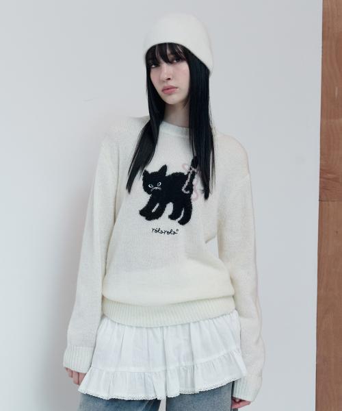 ROLA CAT FRIENDS JACQUARD KNIT IVORY