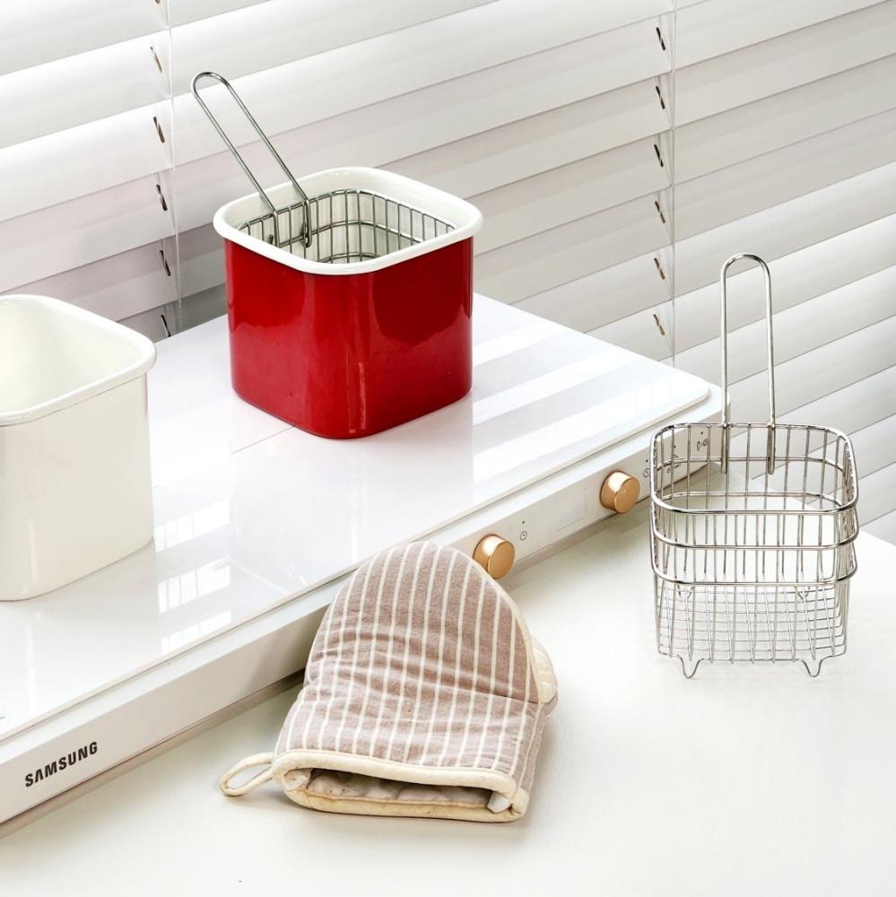 [공동구매] 눈금 법랑냄비 스텐 튀김망 인덕션매트 주방장갑