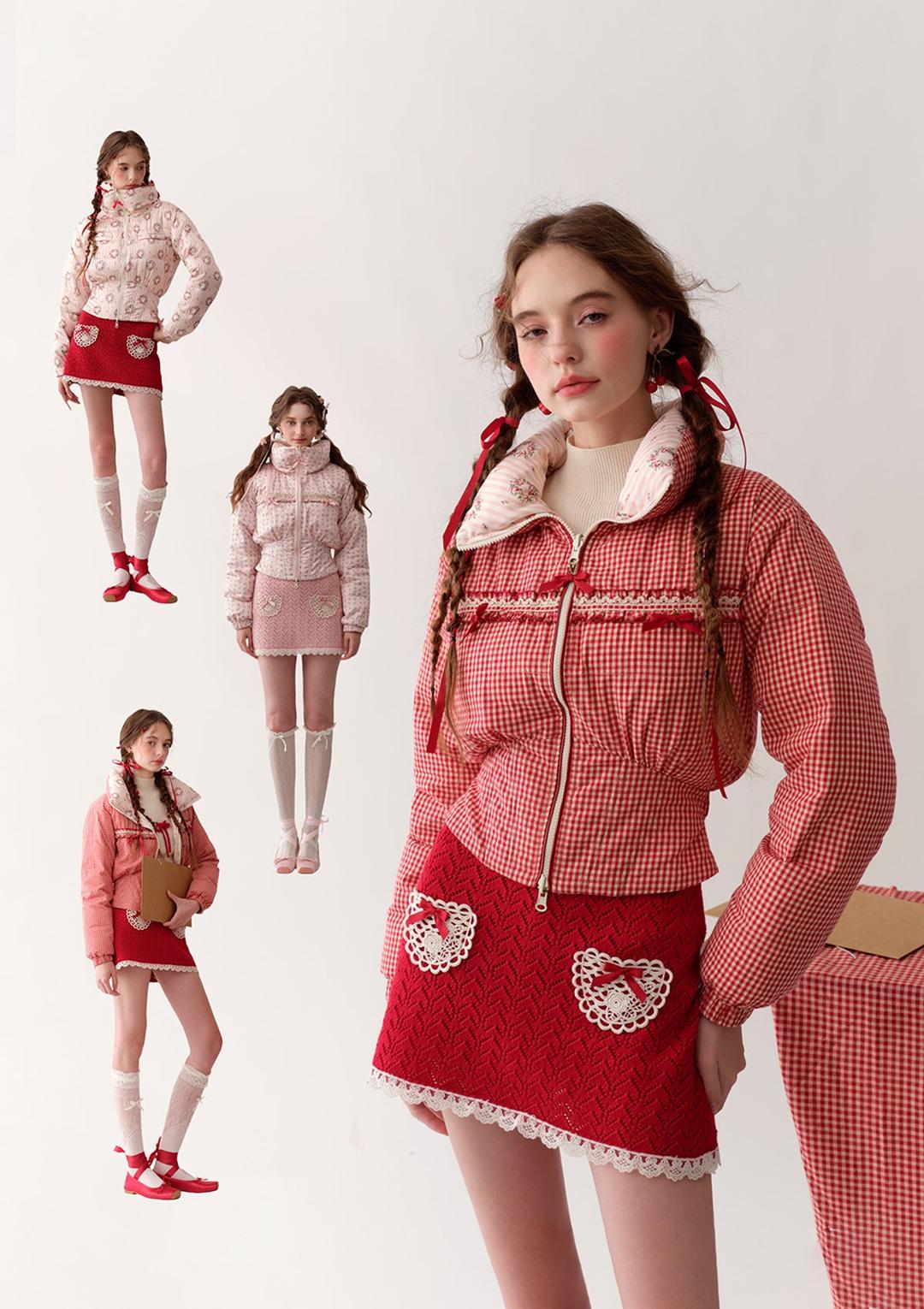 Strawberry Donazi Reversible 2-in-1 Down Jacket - In-stock / XS