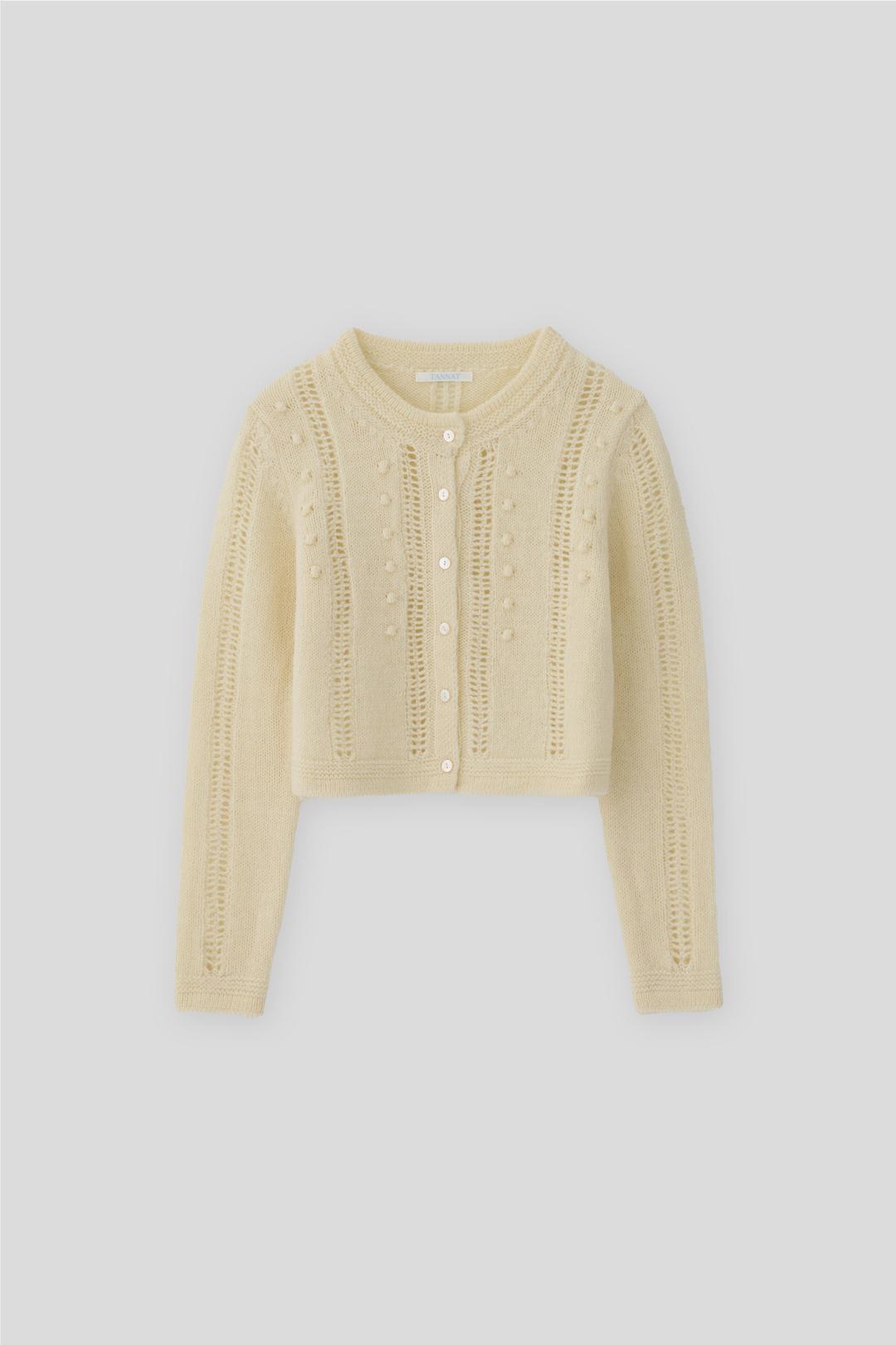 (2nd re-stock) T/T Bubble stitch knit cardigan (cream)