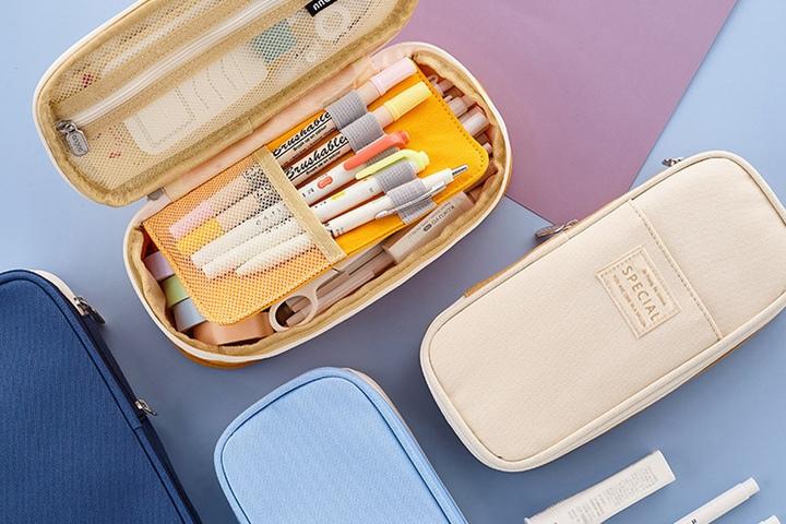 클래식 대용량 포켓 필통 3종