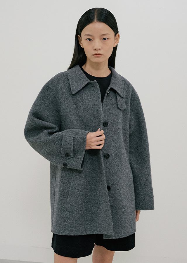 [15%] handmade wool half coat-charcoal (3월 4일 이후 순차배송)