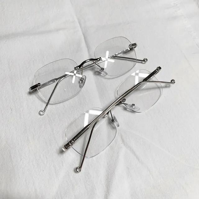 🖤주문폭주🖤 실버 은색테 무테 안경 투명 감성 무드 안경테 gl-16 퓨이