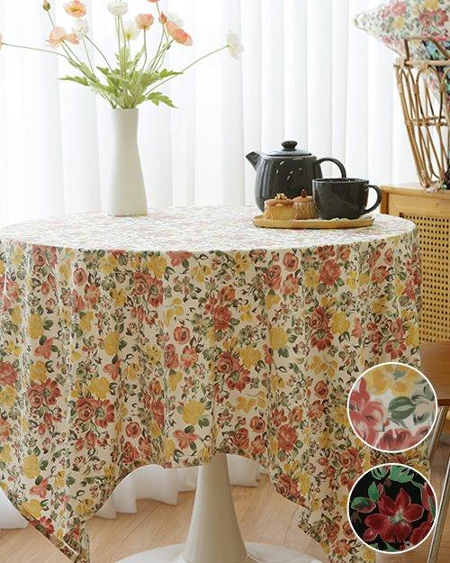 촉감좋은  플라워 테이블보-2color