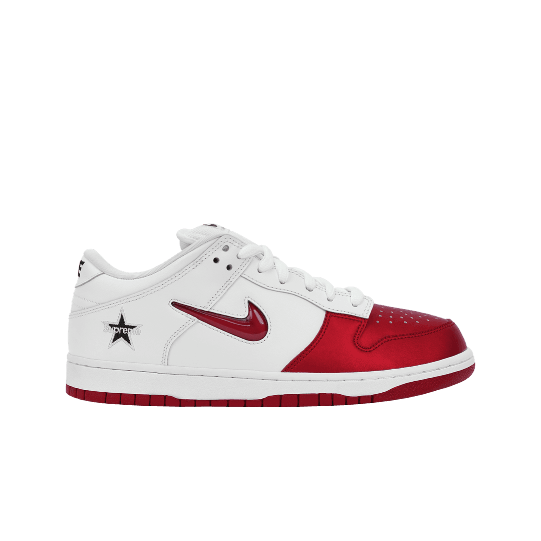 Nike x Supreme SB Dunk Low Jewel Swoosh Red