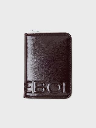 enamel zip cardholder(애나멜지퍼카드홀더) - 브라운