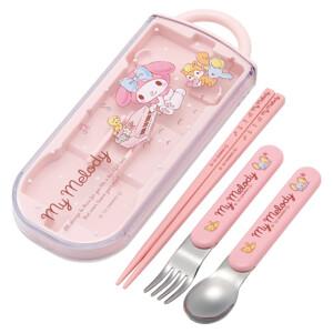 스케이터 마이멜로디 뮤직 트리오세트 숟가락.포크.젓가락.수저통