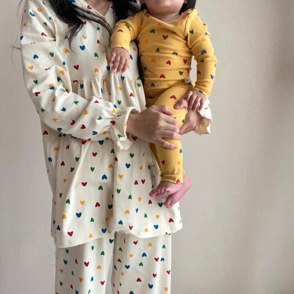 엄마랑 아기 맘 커플 잠옷 모녀룩 유아 파자마 실내복