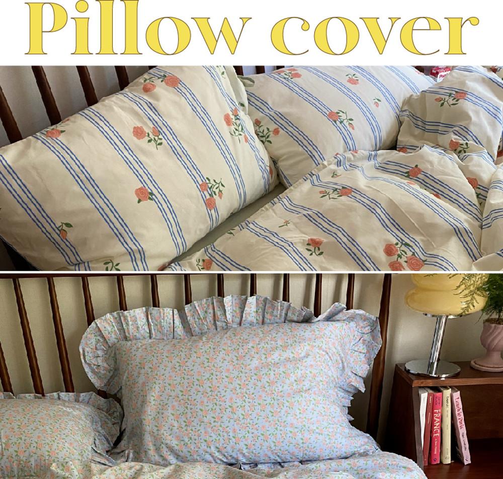 빈티지 꽃무늬 순면 베개 커버 / 스트라이프 자루형 베갯잇
