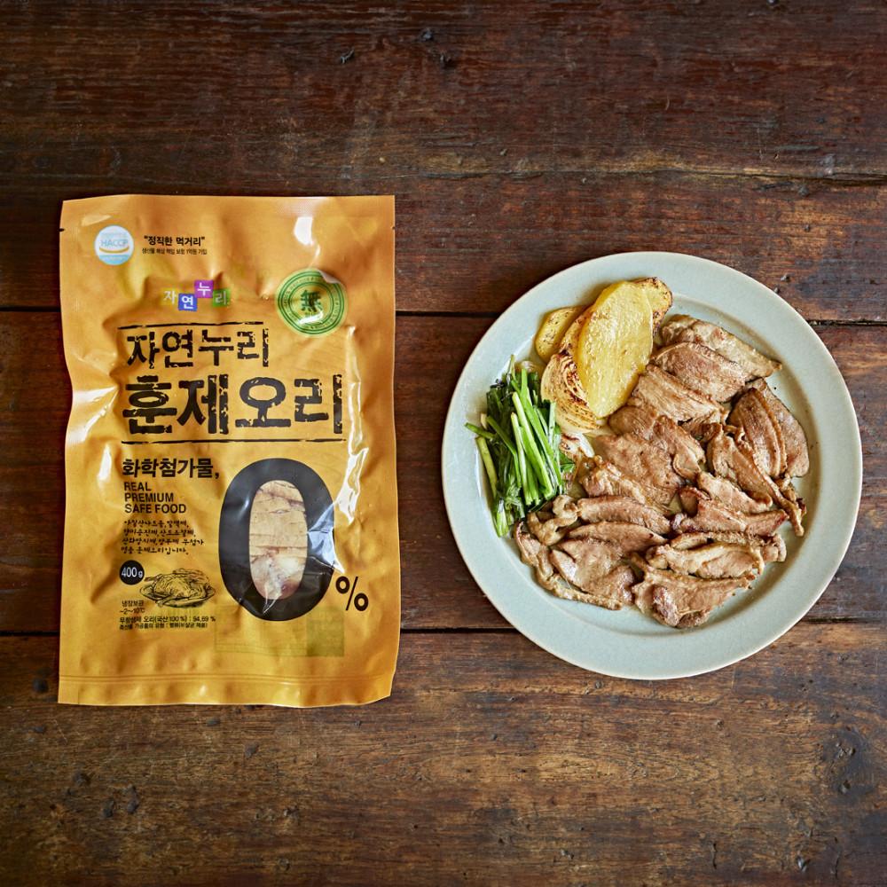 [본사직영] 자연누리 국산 무항생제 훈제오리 오리고기 슬라이스 400g (100%자연재료)