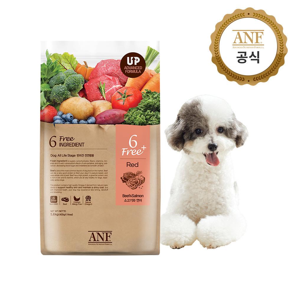 [도착보장] ANF 식스프리플러스 강아지사료 5.6kg 소고기연어